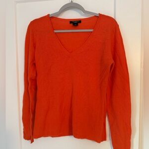 Ann Taylor Vibrant Orange Cashmere Sweater